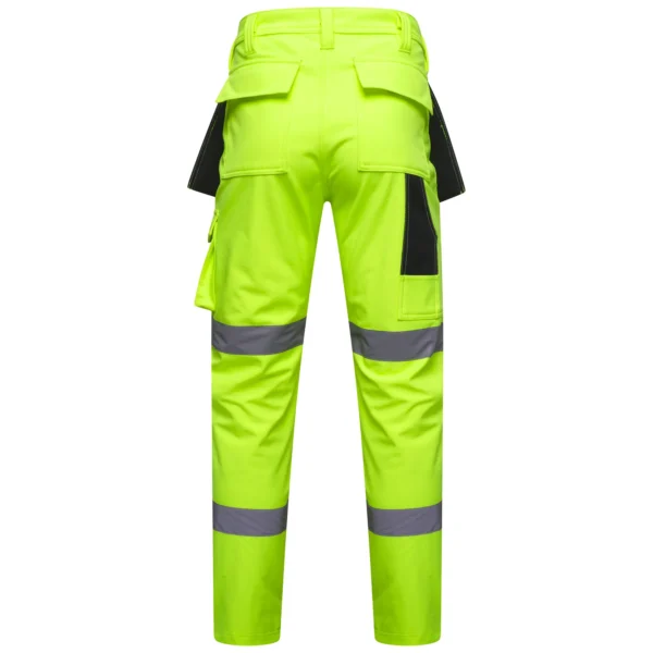 Men's Waterproof Hi vis Softshell Cargo Aviator Trouser Aviator Yellow - Image 2