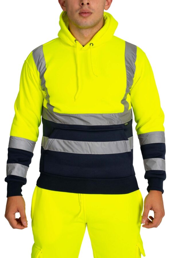 HI VIS TWO-TONE HOODIES - Yellow/Navy