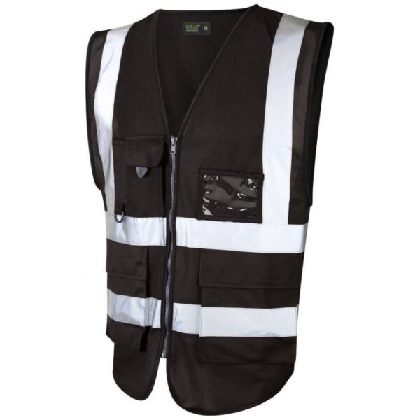 HI VISIBILITY EXECUTIVE SECURITY VEST WITH ZIP