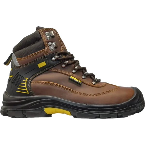 Men's Leather Ankle Safety Boots- Brown