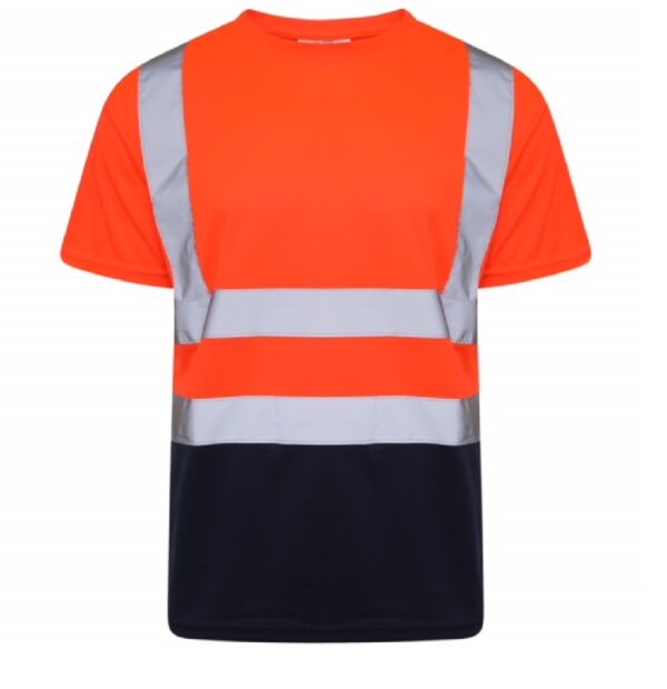 HIGH VISIBILITY TWO-TONE SHORT SLEEVE CREW NECK T-SHIRT