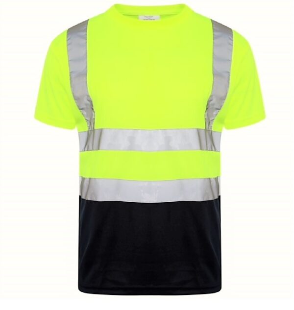 HIGH VISIBILITY TWO-TONE SHORT SLEEVE CREW NECK T-SHIRT